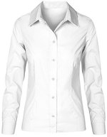 Promodoro Popeline Langarm-Bluse, tailliert für Damen – White