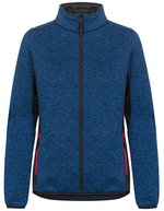 Promodoro Strickfleece-Jacke mit Stehkragen, Heather Graphite S, E7705 – Heather Royal