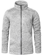 Promodoro Strickfleece-Jacke mit Stehkragen, Heather Blue S, E7720 – Heather Grey