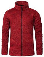 Promodoro Strickfleece-Jacke mit Stehkragen, Heather Blue S, E7720 – Heather Red