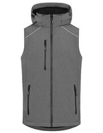 Promodoro Softshell Weste mit Kapuze für Herren, Black S, E7840 – Chine Gris