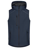 Promodoro Softshell Weste mit Kapuze für Herren, Black S, E7840 – Marine