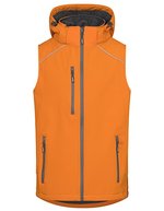 Promodoro Softshell Weste mit Kapuze für Herren, Black S, E7840 – Orange