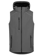 Promodoro Softshell Weste mit Kapuze für Herren, Black S, E7840 – Acier Gris