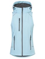 Promodoro Softshell Weste mit Kapuze für Damen, Black S, E7845 – Blu ghiaccio