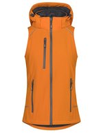 Promodoro Softshell Weste mit Kapuze für Damen, Black S, E7845 – Arancione