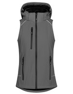 Promodoro Softshell Weste mit Kapuze für Damen, Black S, E7845 – Acciaio Grigio