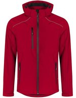 Promodoro Softshell-Jacke mit Kapuze, Black S, E7850 – Fire Red