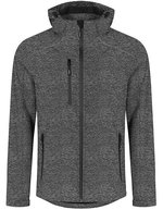 Promodoro Softshell-Jacke mit Kapuze, Black S, E7850 – Heather Grey