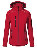 Promodoro Softshell Jacke mit Kapuze für Damen, Black S, E7855 – Rouge feu