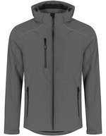 Promodoro Softshell-Jacke mit Kapuze für Herren, Black S, E7860 – Steel Gray