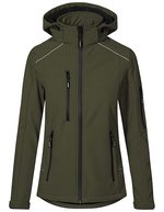 Promodoro Softshelljacke mit abnehmbarer Kapuze für Damen, Black S, E7865 – Cachi