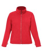 Promodoro Fleece Jacke C+ Slim Fit für Damen, Black S, E7911 – Fire Red