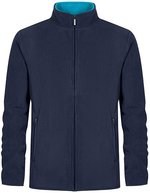 Promodoro Doppelseitige Fleecejacke mit Stehkragen, Black/Black S, E7961 – Marine/Aqua