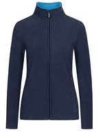 Promodoro Double Fleecejacke mit Stehkragen für Damen, Black/Black S, E7965 – Marine/Aqua
