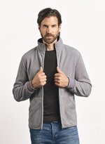 Promodoro Männer Double Fleecejacke mit Stehkragen, Red/Light Grey (Solid) M, E7971 – Bild 1