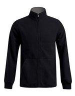 Promodoro Männer Double Fleecejacke mit Stehkragen – Black/Light Grey (Solid)