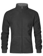 Promodoro Männer Double Fleecejacke mit Stehkragen – Graphite (Solid)/Light Grey (Solid)