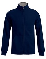 Promodoro Männer Double Fleecejacke mit Stehkragen – Navy/Light Grey (Solid)