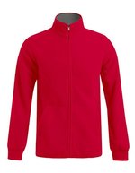 Promodoro Männer Double Fleecejacke mit Stehkragen – Red/Light Grey (Solid)