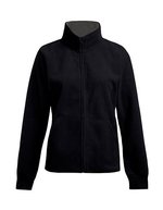 Promodoro Double Fleece Jacke mit Stehkragen für Damen, Black/Light Grey (Solid) XS, E7985 – Bild 2