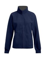 Promodoro Double Fleece Jacke mit Stehkragen für Damen, Black/Light Grey (Solid) XS, E7985 – Marine/Gris clair (Uni)