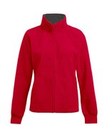 Promodoro Double Fleece Jacke mit Stehkragen für Damen, Black/Light Grey (Solid) XS, E7985 – Rouge/Gris clair (Uni)