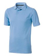 Elevate Life Piqué-Poloshirt Calgary mit Kettenstich für Herren, Anthracite (Solid) XS, EL38080 – Light Blue