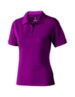 Elevate Life Piqué Polo mit Rippkragen für Damen, Anthracite (Solid) XS, EL38081 – Plum