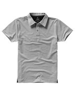 Elevate Life Markham Polo mit V-Einsätzen und Knopfleiste – Grey Melange/Anthracite (Solid)