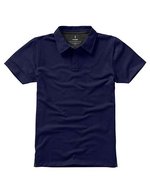 Elevate Life Markham Polo mit V-Einsätzen und Knopfleiste – Navy/Anthracite (Solid)