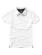 Elevate Life Markham Polo mit V-Einsätzen und Knopfleiste – White/Anthracite (Solid)
