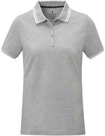 Elevate Life Damen-Polo Amarago mit Kontraststreifen – Heather Grey