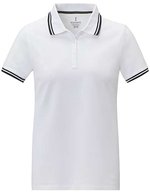 Elevate Life Damen-Polo Amarago mit Kontraststreifen – White