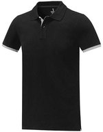 Elevate Life Poloshirt Morgan mit Kontrastdetails für Herren – Black/Heather Grey