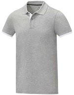Elevate Life Poloshirt Morgan mit Kontrastdetails für Herren – Heather Grey/White