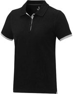 Elevate Life Baumwoll-Polo mit Kontrastdetails – Black/Heather Grey