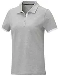 Elevate Life Baumwoll-Polo mit Kontrastdetails, Heather Grey/White XL, EL38111 – Bild 2