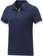 Elevate Life Baumwoll-Polo mit Kontrastdetails – Navy/Heather Grey
