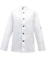 Exner Kochjacke Bikerstyle mit Armtasche, Black XS, EX225 – Blanc