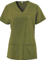 Exner Schlupfkasack X-Top mit V-Ausschnitt für Damen, Black XS, EX280 – Olive