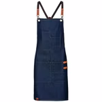 Exner Grembiule Denim con Decorazione in Pelle PU, Navy 80 x 70 cm, EX283 – immagine 3