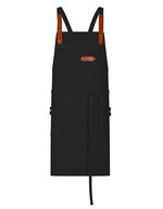 Latzschürze Canvas mit Zier-Label – Black