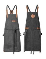 Latzschürze Canvas mit Zier-Label – Graphite