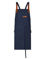 Latzschürze Canvas mit Zier-Label – Navy