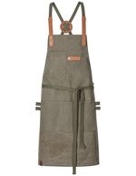 Latzschürze Canvas mit Zier-Label – Olive