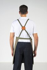Exner Latzschürze mit PU-Leder-Verzierung, Graphite 80 x 70 cm, EX288 – Bild 4