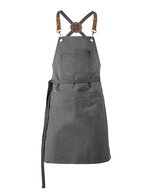 Exner Latzschürze mit PU-Leder-Verzierung, Graphite 80 x 70 cm, EX288 – Bild 2