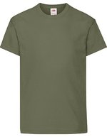 Fruit of the Loom T-Shirt 100% Baumwolle, Rundhals für Kinder, White 104, F110K – Classique Olive