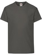 Fruit of the Loom T-Shirt 100% Baumwolle, Rundhals für Kinder, White 104, F110K – Clair Graphite (Uni)